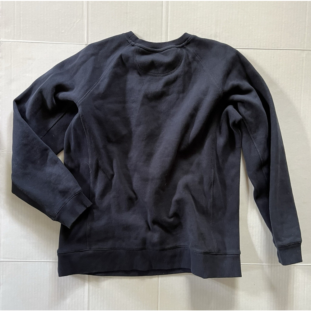 Duluth Sweatshirt Womens Lg Navy Souped Up Crewneck Ribbed Sweater Zip Pockets - Picture 5 of 5